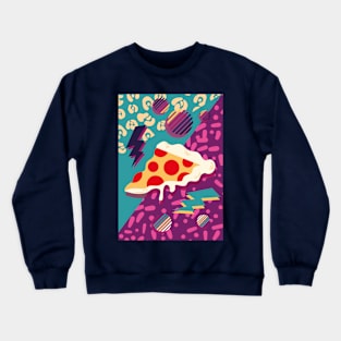 drawn 70s pizza vintage Crewneck Sweatshirt